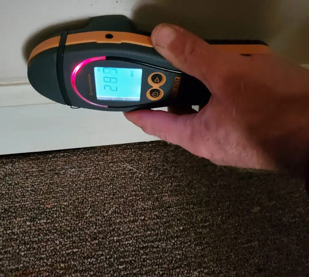 Moisture detection at baseboard during Mold Inspection & Testing in Dayton
